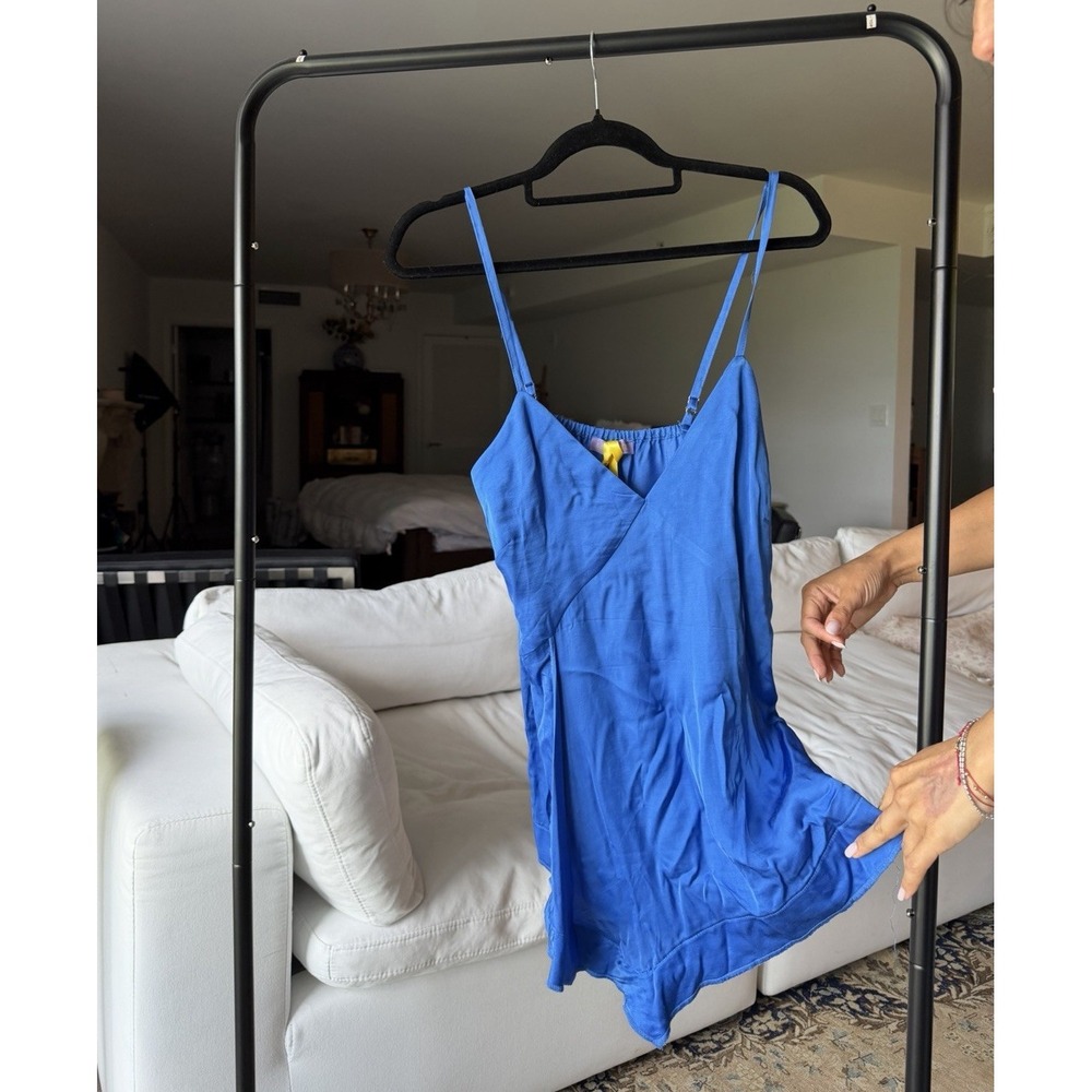 Women's Blue Solid Full Slip, XS, Adjustable Straps -purchased in Greece